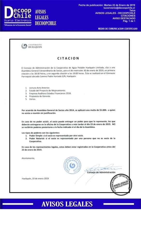 Junta General de Socios: Cooperativa APR Huelquen item-thumbnail