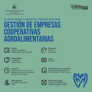 Diplomado online en “ Gestión de Empresas Cooperativas Agroalimentarias “Universidad Austral de Chile Diplomado online en “ Gestión de Empresas Cooperativas Agroalimentarias “Universidad Austral de Chile